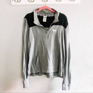 VS PINK Grey Black Half Zip